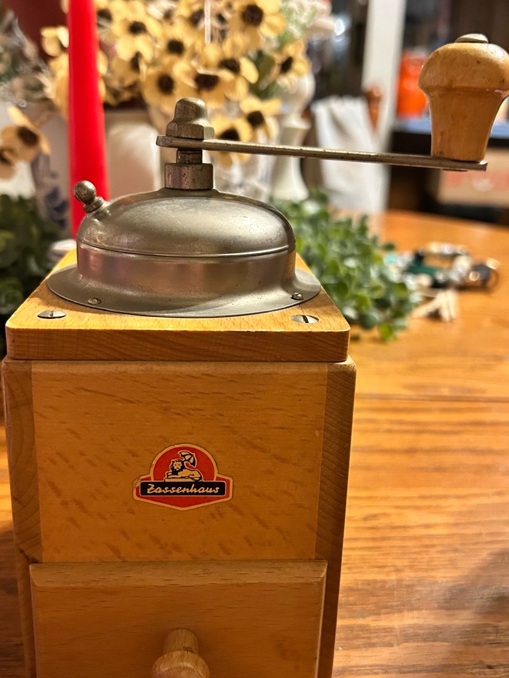 Wooden Manual Coffee Grinder - Natural Wood Finish